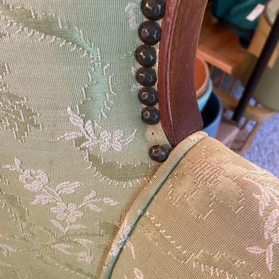 Vintage Green Floral Armchair