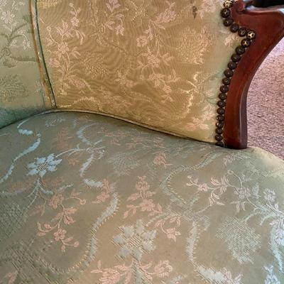 Vintage Green Floral Armchair