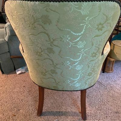 Vintage Green Floral Armchair