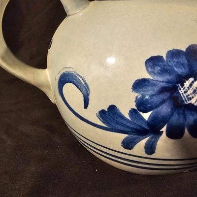 Three Aksinia Pottery Style Blue Floral Teapots (K-JS)