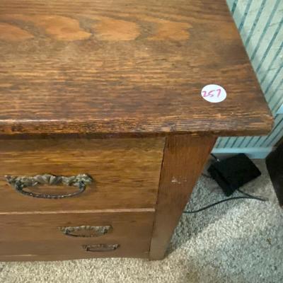 Vintage Three Drawer Oak Bureau