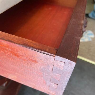 Victorian-Styled Mahogany Harp Night Stands with Marble Top