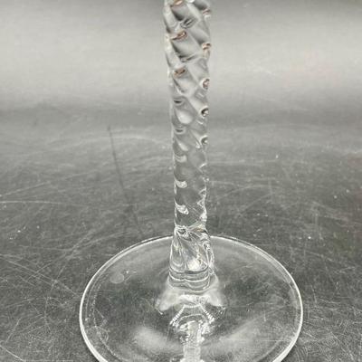 Set of 4 Wine Glasses Clear with Twisted Stems