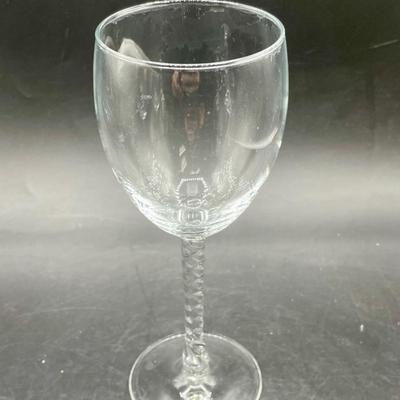 Set of 4 Wine Glasses Clear with Twisted Stems