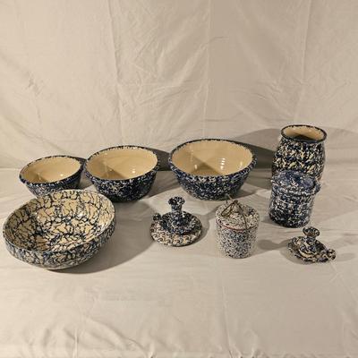 Marshall Pottery Blue Sponge Stoneware & More (K-JS)