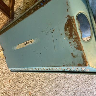 Vintage Turquoise Handpainted Tray