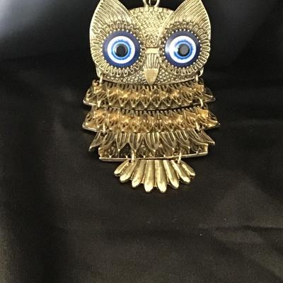 Retro Bronzed Owl Pendant Necklace, Zinc Alloy Neck Jewelry, Boho Style Long Necklace For Women