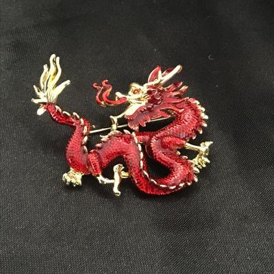 Chinese Zodiac Dragon Brooch, Auspicious Year Of The Dragon Design