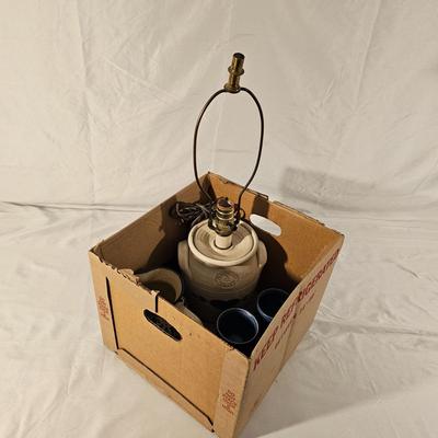 Pinewood Valley Stoneware Lamp with Pitcher & Cups (K-JS)