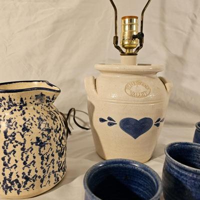 Pinewood Valley Stoneware Lamp with Pitcher & Cups (K-JS)