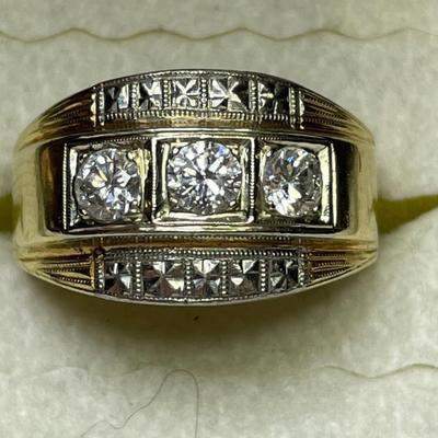 14 k Gold and diamond ring size 8 Reserve set