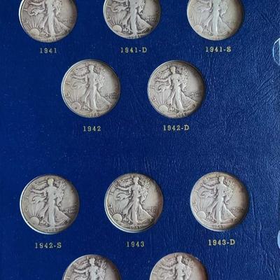 Complete 1941 thru 1947 liberty half dollar book
