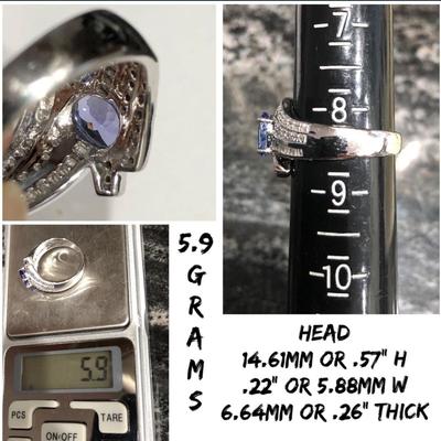 14 k white gold ring Reserve set