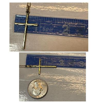 14 k Gold cross and chain 20 in 9.2 g