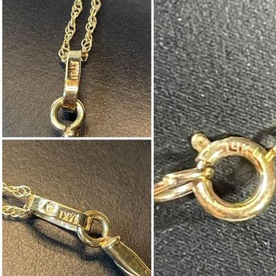 14 k Gold cross and chain 20 in 9.2 g