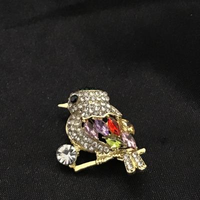 Rhinestone Magpie Bird Brooch Pins Cute Dress Accessories Dainty Christmas Festival Holiday Spring Party Jewelry Gift Souvenir
