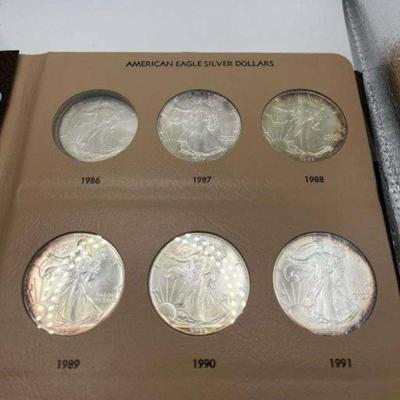 Us Silver American Eagle book 1986 to 2012 reserve set