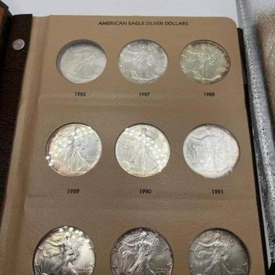 Us Silver American Eagle book 1986 to 2012 reserve set