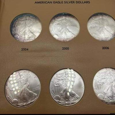 Us Silver American Eagle book 1986 to 2012 reserve set