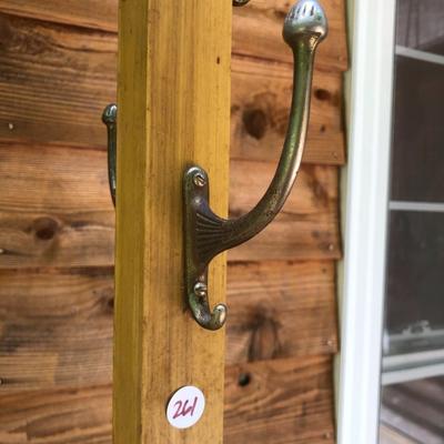 Vintage Wooden Three Hook Coatrack