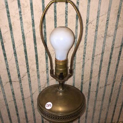 Vintage Brass Lamp, No Shade