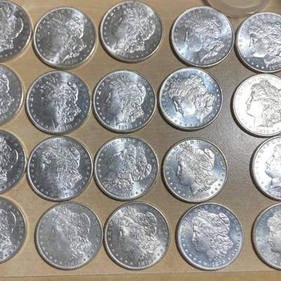 20 1878 Morgan silver dollars 90 % silver Reserve set