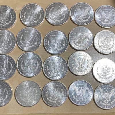 20 1878 Morgan silver dollars 90 % silver Reserve set