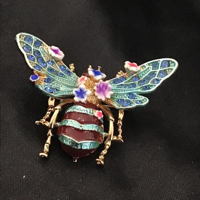 Big Bumble Bee Brooch, Wasp Brooch, Brooch Pin, Navy Bee Brooch, Bumble Bee Jewellery, Wasp Jewelry