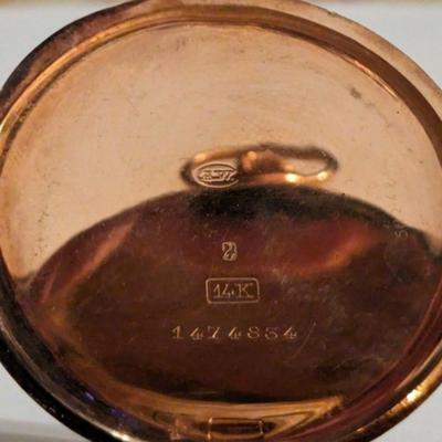 14 k Vintage Gold pocket watch 107 g Reserve set