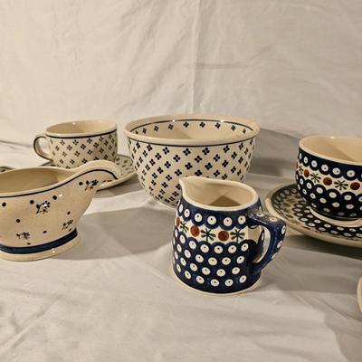 Set of Boleslawiec Hand Made Polish Pottery (K-JS)