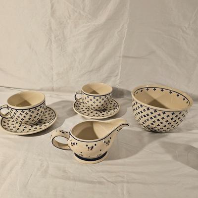 Set of Boleslawiec Hand Made Polish Pottery (K-JS)