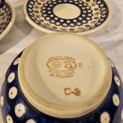Set of Boleslawiec Hand Made Polish Pottery (K-JS)