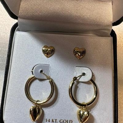 Gold earings 14 k 5.2 g