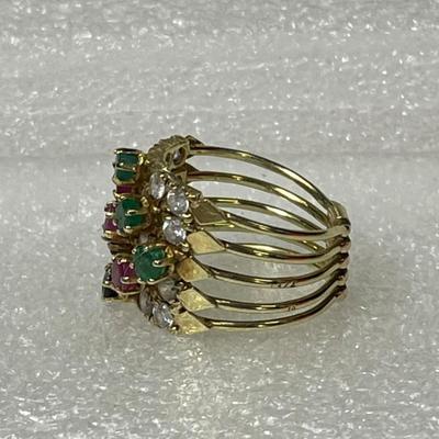 Vintage 14 k Gold multistone ring