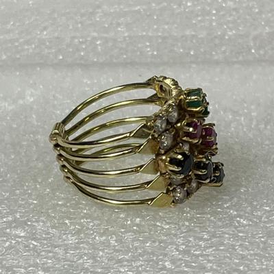 Vintage 14 k Gold multistone ring