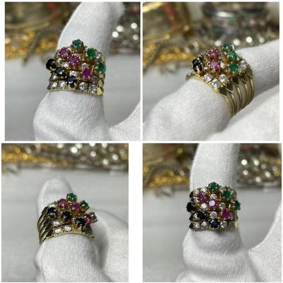 Vintage 14 k Gold multistone ring