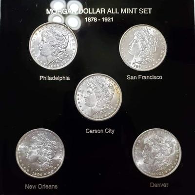 Morgan silver dollar set incased reserve set