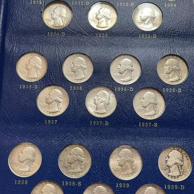 Washington Quarter book incomplete set including 1932 D Reserve set