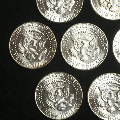10 bu 1964 Kennedy half dollars