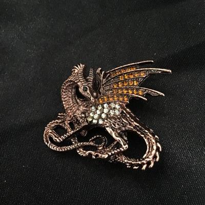 Little bronze toned dragon brooch