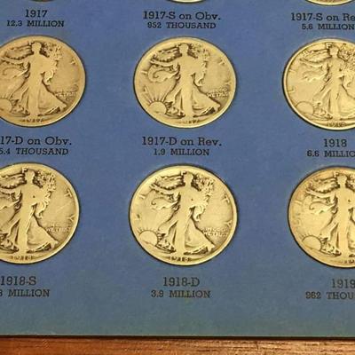 Incomplete walking liberty Half dollar book