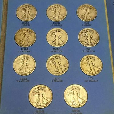 Incomplete walking liberty Half dollar book