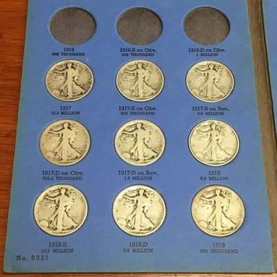 Incomplete walking liberty Half dollar book