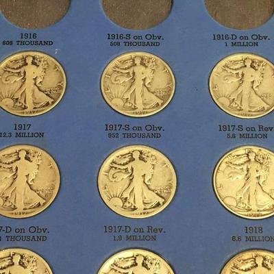 Incomplete walking liberty Half dollar book