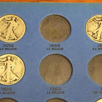 Incomplete walking liberty Half dollar book