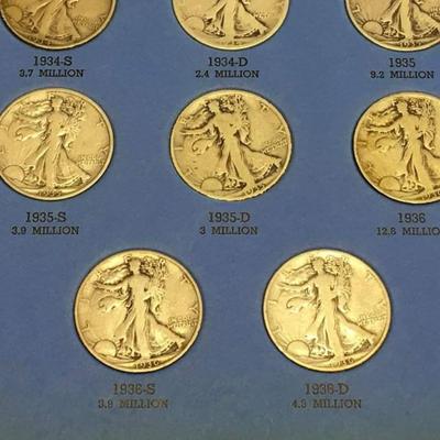 Incomplete walking liberty Half dollar book