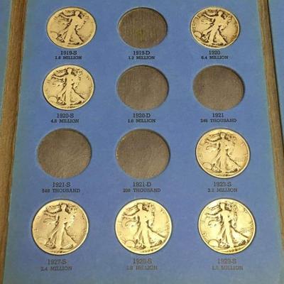 Incomplete walking liberty Half dollar book