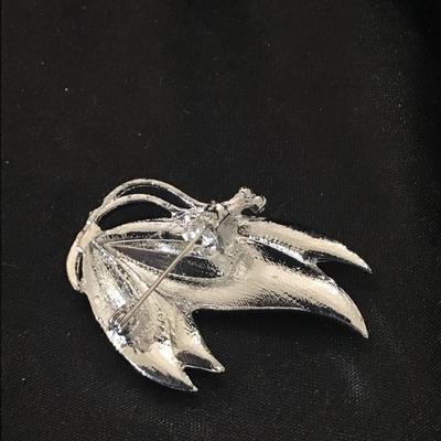 Silver tone butterfly pin