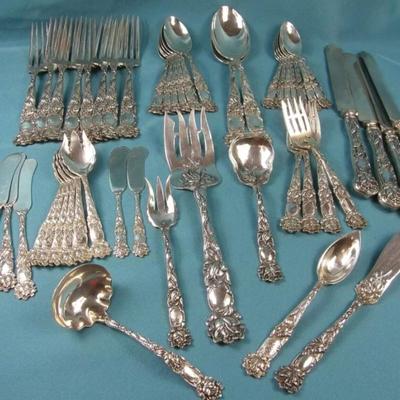 Vintage sterling silver silverware set 46.1 Troy oz Reserve set