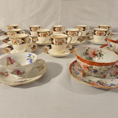 Vintage China Cups & Saucers: Colclough, Schwarsenhammer, & More (K-JS)